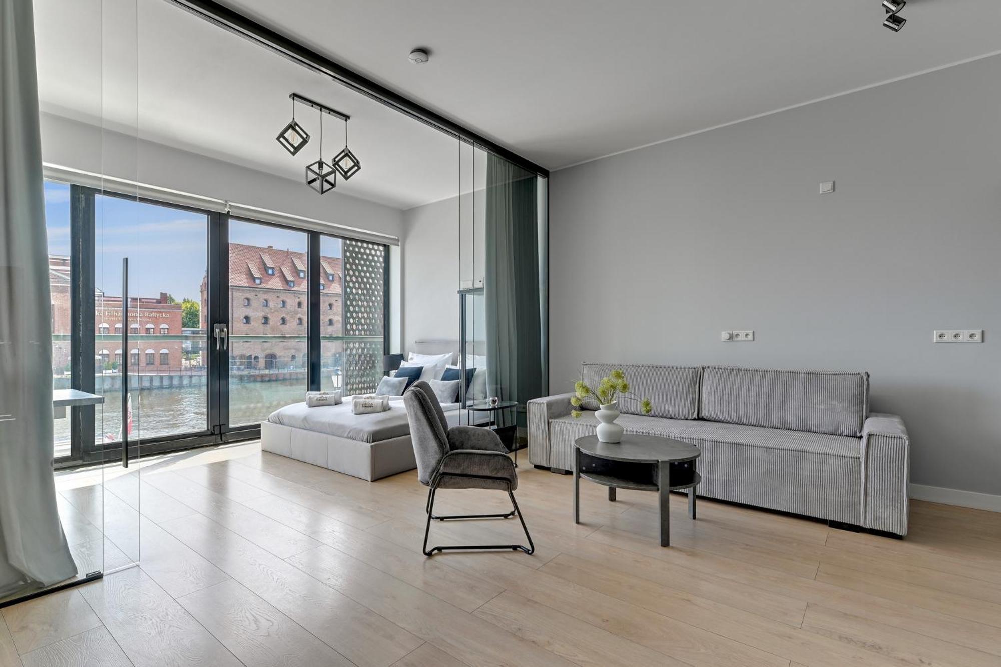 Symfonia Amazing River View Apartment By Downtown Apartments Гданск Екстериор снимка